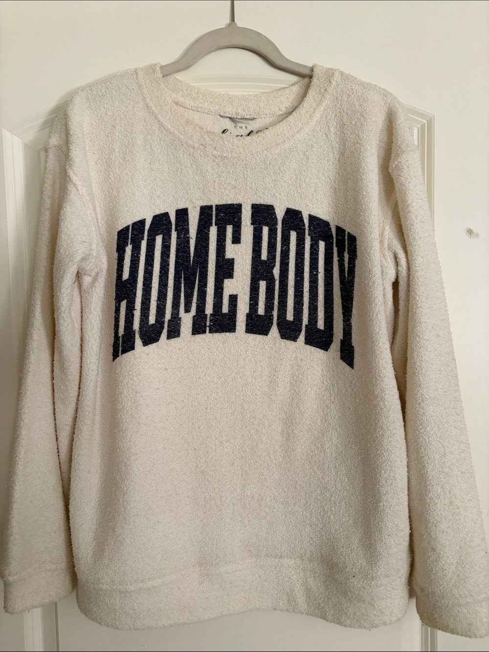 HOME BODY Plush Cream Crewneck Sweatshirt - Unbranded